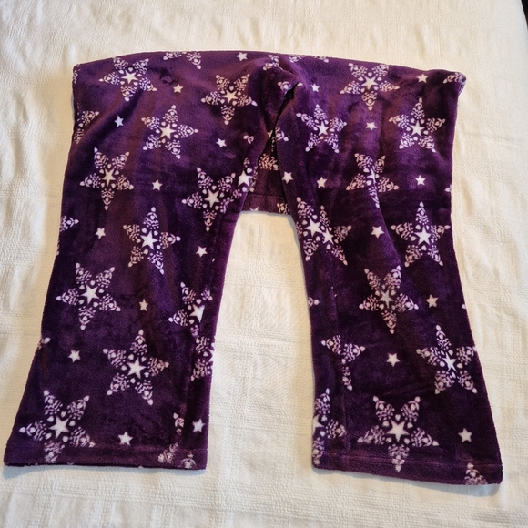 Laura Scott women's size 2X purple with white star design fluffy lounge pants - Picture 3 of 7